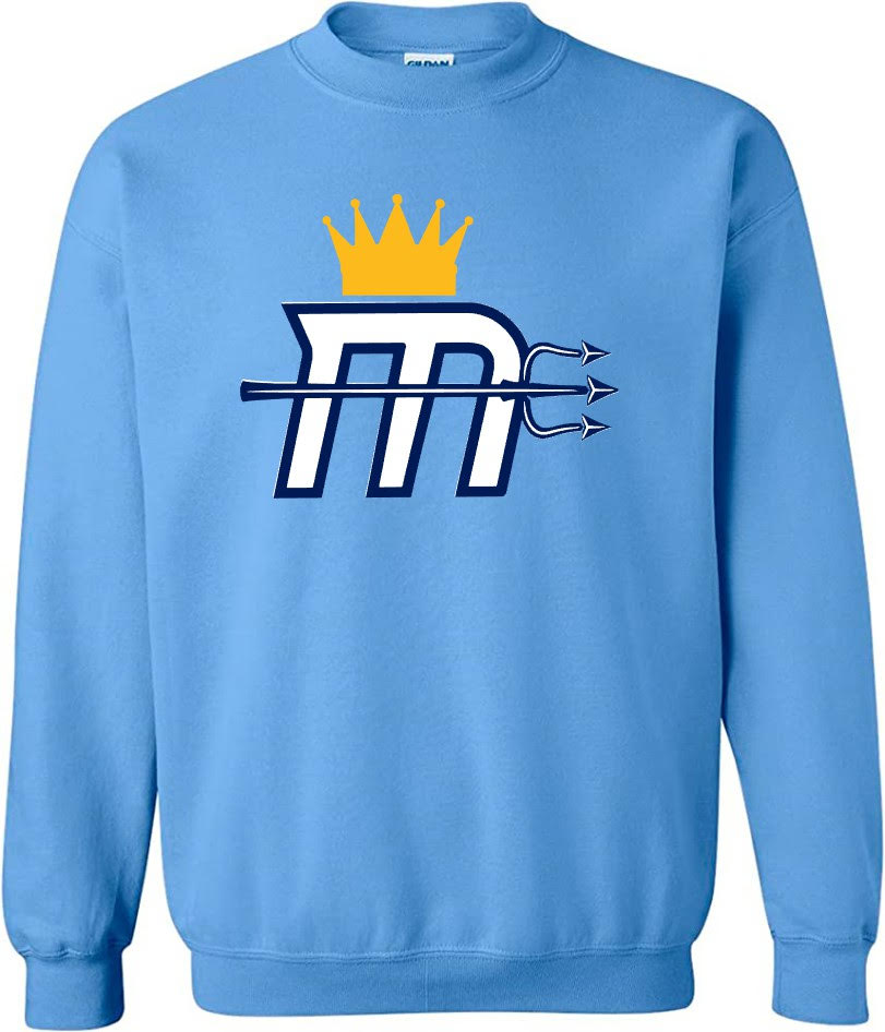 Adult "Mariners M" Big Logo Crew Sweatshirt