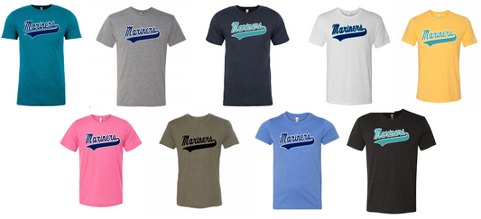 Adult "Mariners Script" Triblend Soft Tee