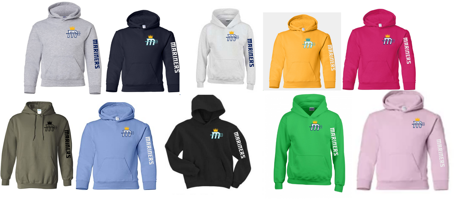 Adult "Mariners M" Small Logo Hoody