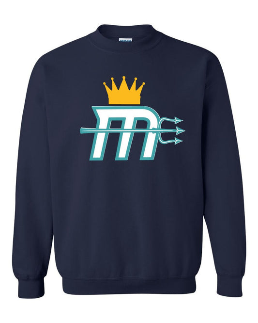 Adult "Mariners M" Big Logo Crew Sweatshirt