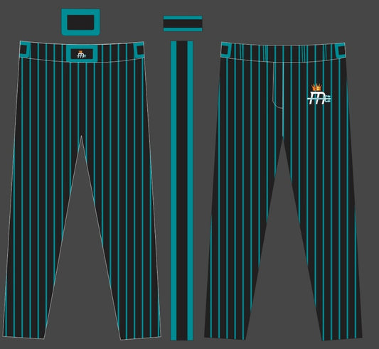 Mariner Black Uniform Pant w/Teal Pinstripe