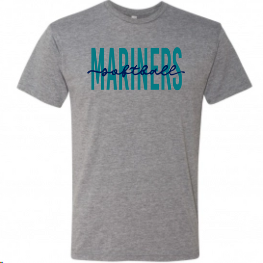 Adult "Mariner's Softball Wave" Triblend Soft Tee