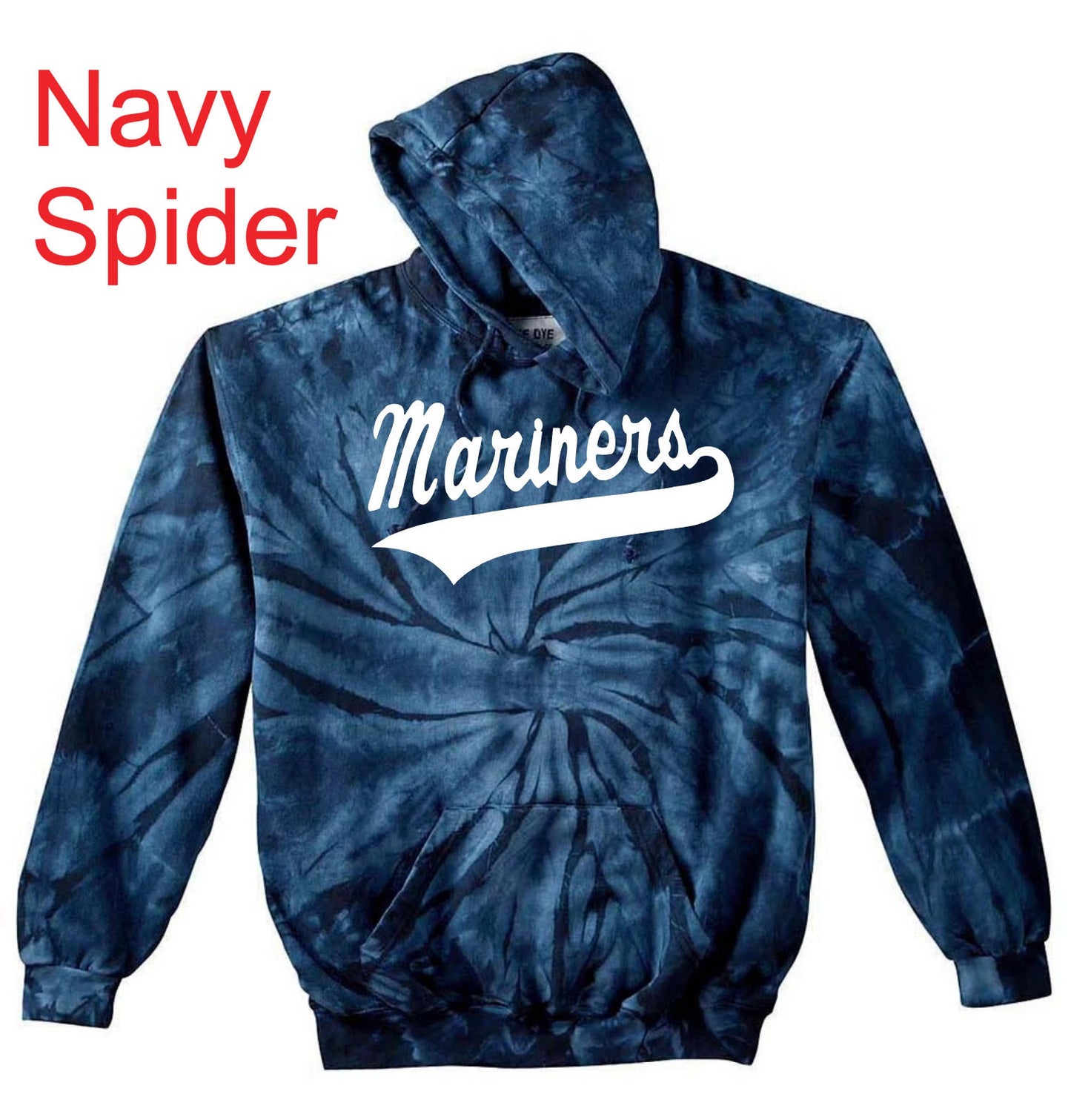 Adult "Mariners Script" Tie Dye Hoody