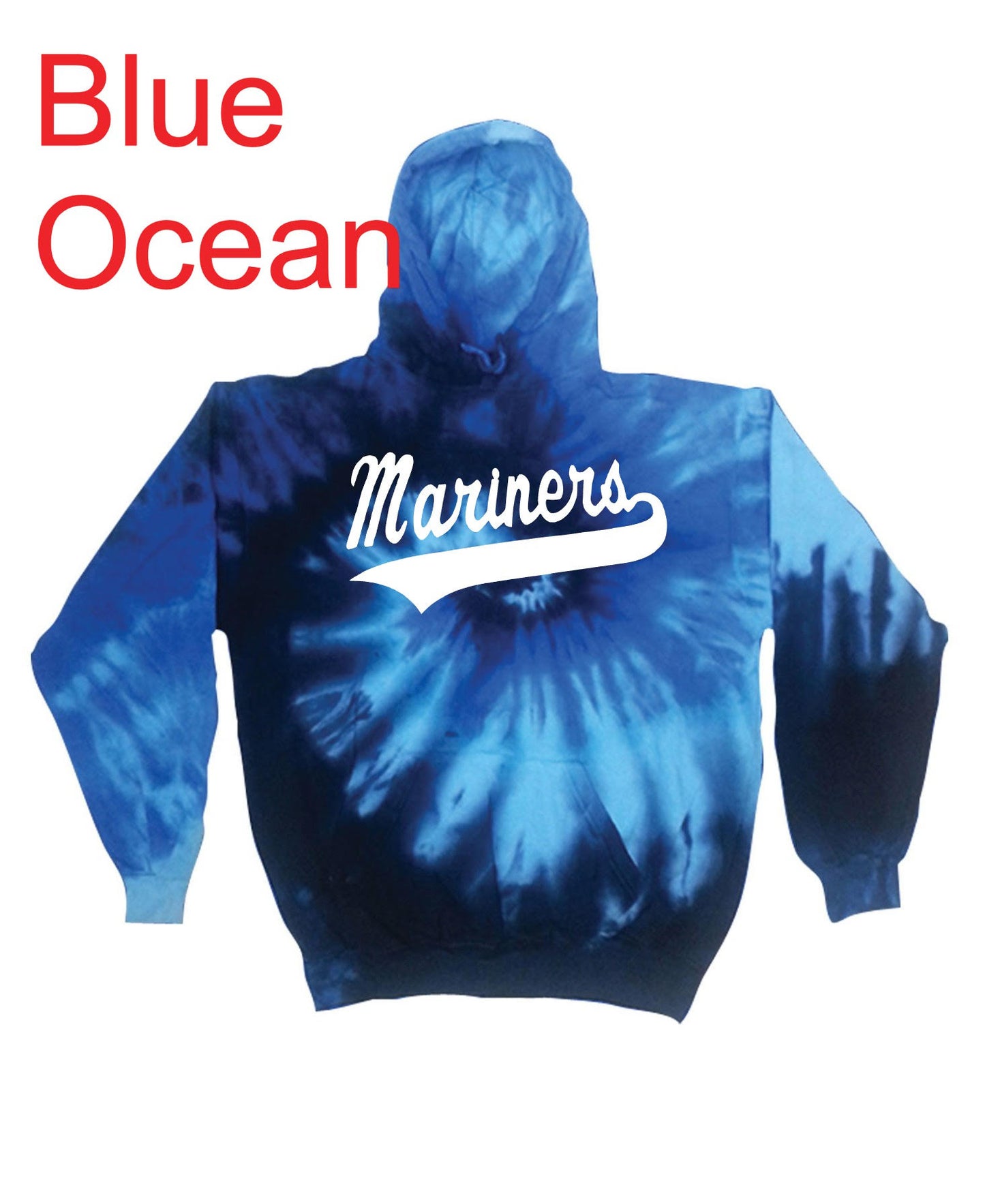 Adult "Mariners Script" Tie Dye Hoody