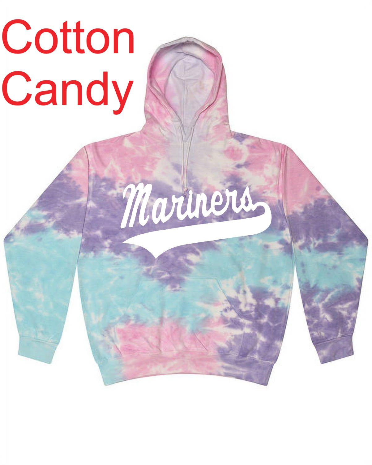 Adult "Mariners Script" Tie Dye Hoody