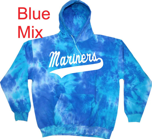 Adult "Mariners Script" Tie Dye Hoody