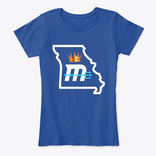Women's "MO State" Triblend Tee-- White Logos