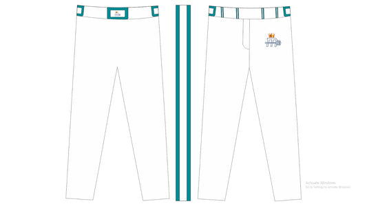 Mariner White Uniform Pant w/Teal Piping