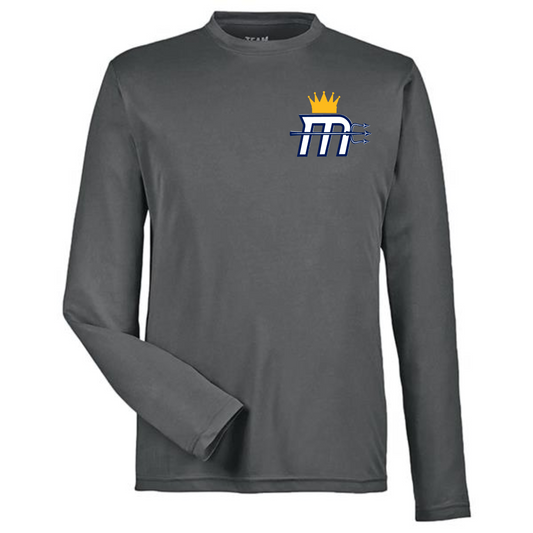 Adult "Mariners M Small Logo" Dry-Fit LS Tee